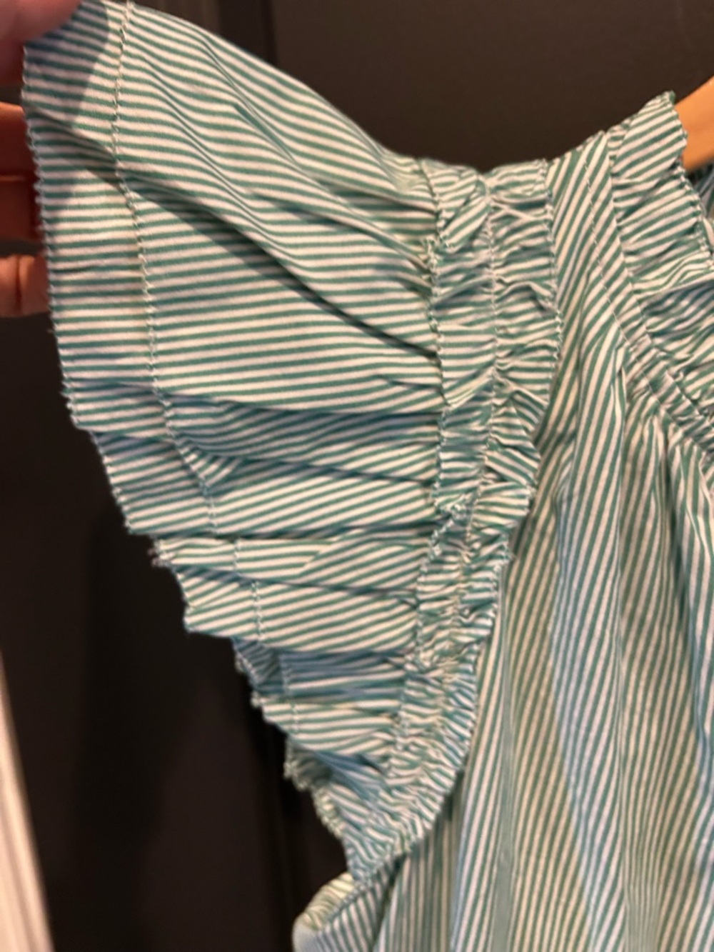 Vineyard Vines Green Stripe Ruffle Dress - Picture 5 of 12